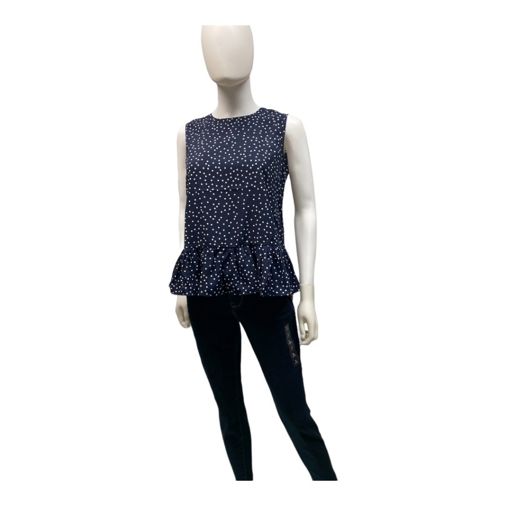 𝅺Cooper St. Polka-dot Peplum Top.
